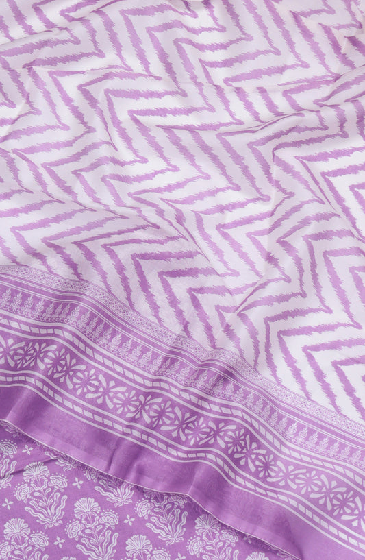 Bin Saeed Digital Printed Cotton Cambric Unstitched 3 Piece Suit - Design-55 - BS25DCC - Purple - Summer Collection