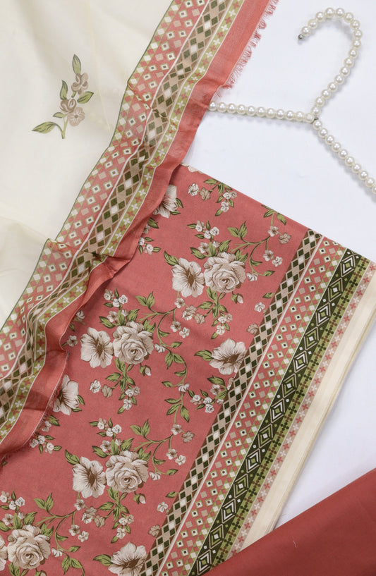 Bin Saeed Digital Printed Cotton Unstitched 3 Piece Suit - Design-02 - BS25DPR - Pink - Mid Summer Collection