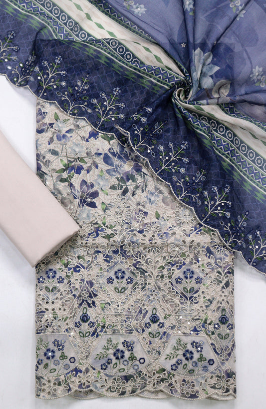 Bin Saeed Printed Lawn Unstitched 3 Piece Suit - D-01 - BS26UNE - Blue - Summer Collection