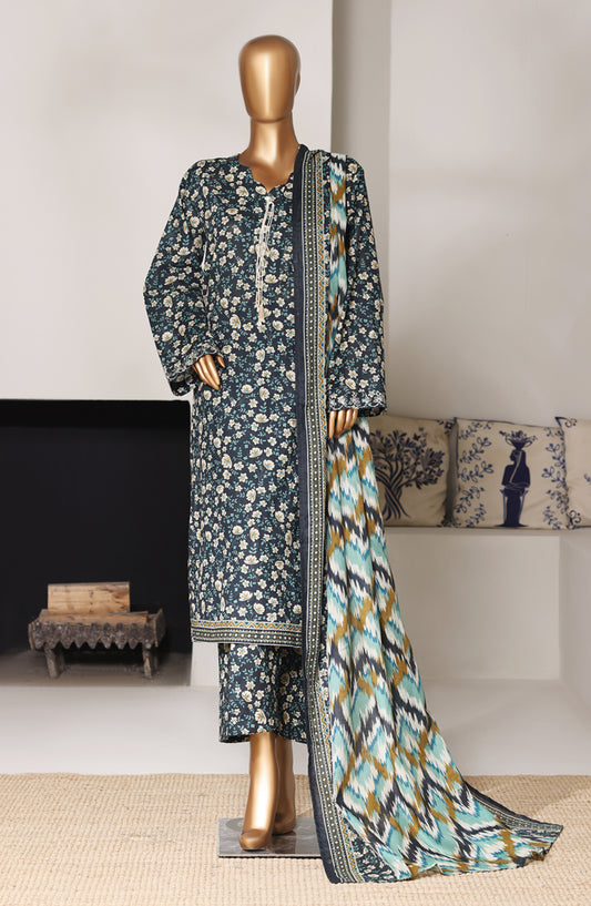 Bin Saeed Exclusive Printed Lawn Stitched 3 Piece Suit - D-01 - BS26SIV - Teal - Summer Collection