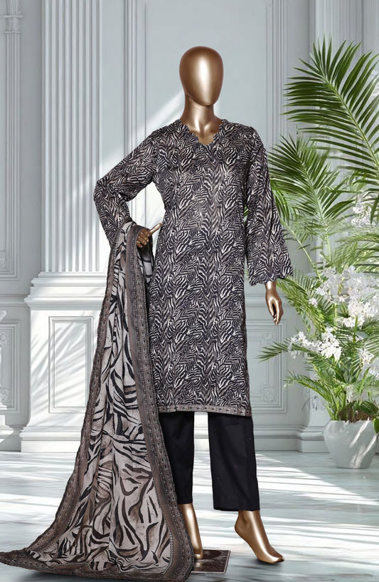 Bin Saeed Exclusive Printed Lawn Stitched 3 Piece Suit - D-13 - BS26EXP - Black - Summer Collection