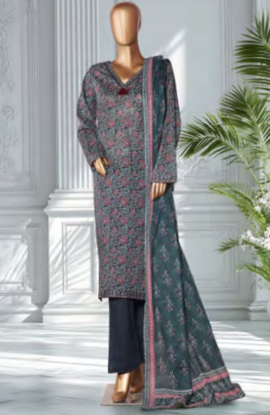 Bin Saeed Exclusive Printed Lawn Stitched 3 Piece Suit - D-12 - BS26EXP - Black - Summer Collection
