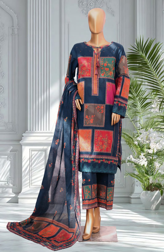 Bin Saeed Exclusive Printed Lawn Stitched 3 Piece Suit - D-02 - BS26EXP - Black - Summer Collection