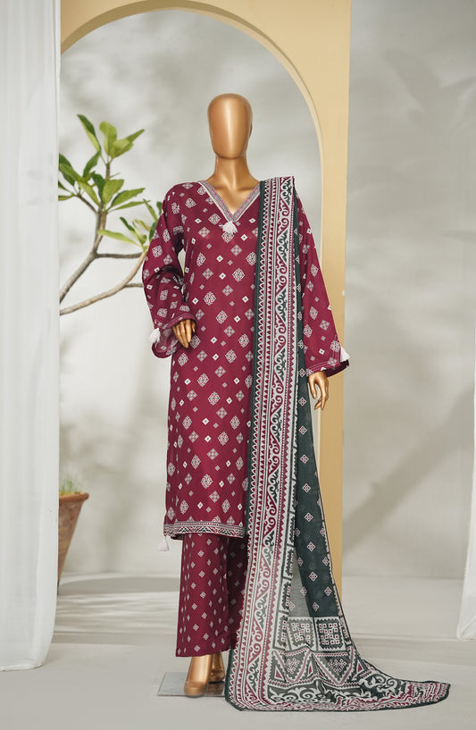 Bin Saeed Exclusive Printed Lawn Stitched 3 Piece Suit - D-11 - BS26XPL - Pink - Summer Collection