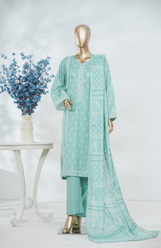 Bin Saeed Exclusive Printed Lawn Stitched 3 Piece Suit - D-03 - BS26XPL - Blue - Summer Collection