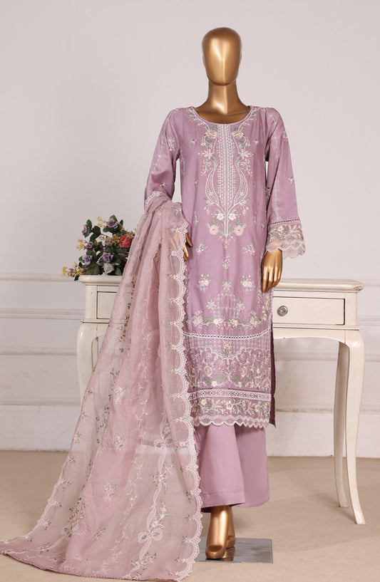 Bin Saeed Luxury Embroidered Formal Stitched 3 Piece Suit - D-07 - BS26FLX - Pink - Festive Collection