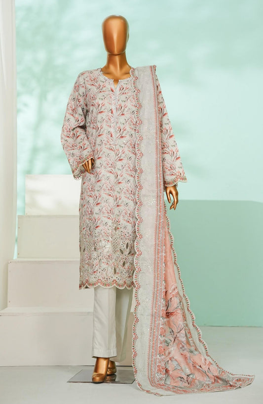 Bin Saeed Luxury Embroidered Stitched 3 Piece Suit - D-05 - BS26AQ - Multi - Laserkari Collection