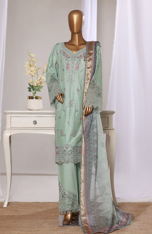 Bin Saeed Luxury Embroidered Jacquard Stitched 3 Piece Suit - Design-07 - BS26JCQ - Sea Green - Mid Summer Collection