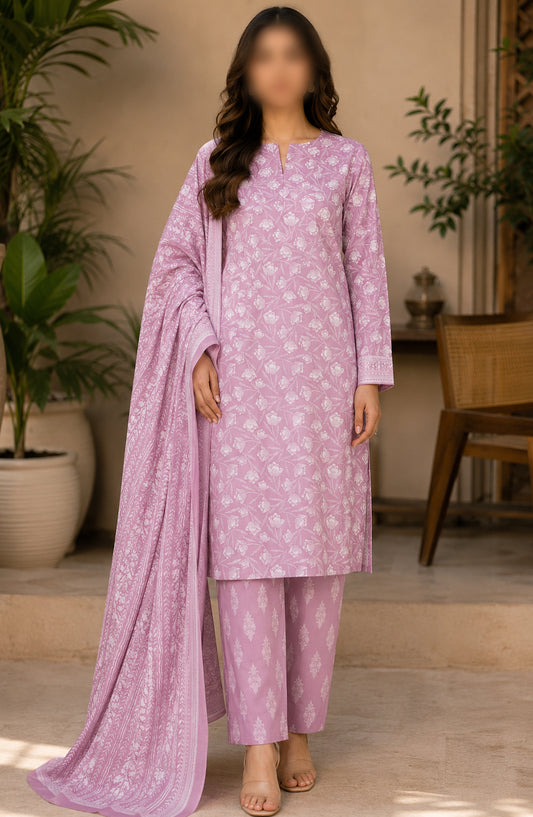 Bin Saeed Printed Lawn Unstitched 3 Piece Suit - PD-06 - BS26DCS - Pink - Summer Collection