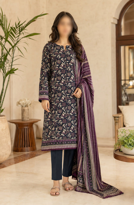 Bin Saeed Printed Lawn Unstitched 3 Piece Suit - BSD-15 - BS26DIN - Black - Summer Collection
