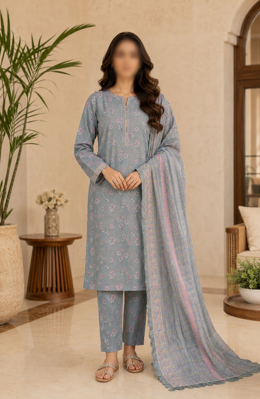 Bin Saeed Printed Lawn Unstitched 3 Piece Suit - BSD-04 - BS26DIN - Blue - Summer Collection