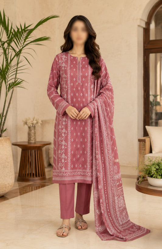 Bin Saeed Printed Lawn Unstitched 3 Piece Suit - BSD-01 - BS26DIN - Pink - Summer Collection