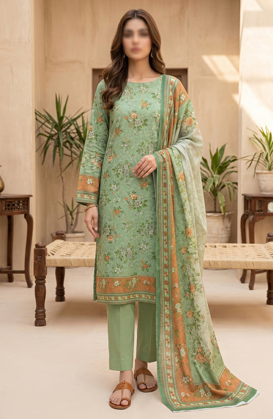 Bin Saeed Printed Lawn Unstitched 3 Piece Suit - BSD21 - BS26END - Green - Summer Collection