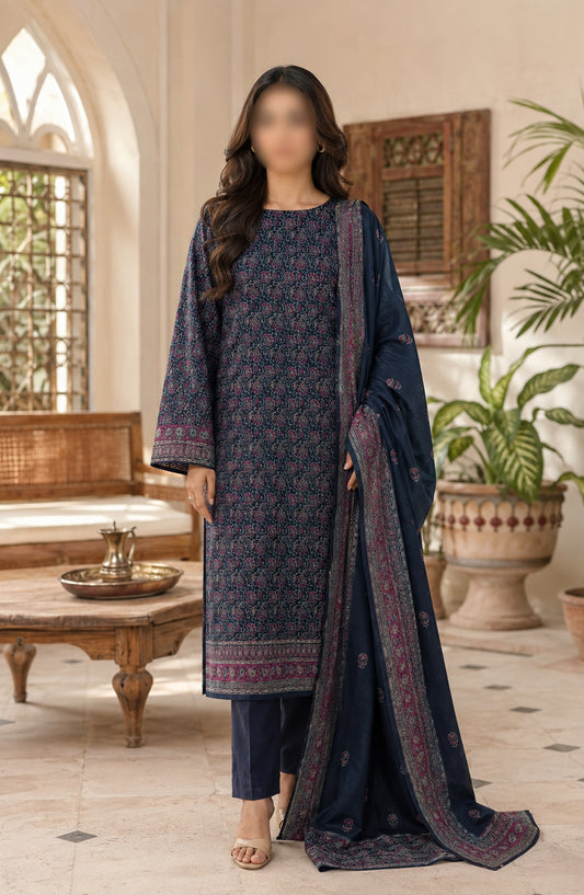 Bin Saeed Printed Lawn Unstitched 3 Piece Suit - BSD11 - BS26END - Blue - Summer Collection