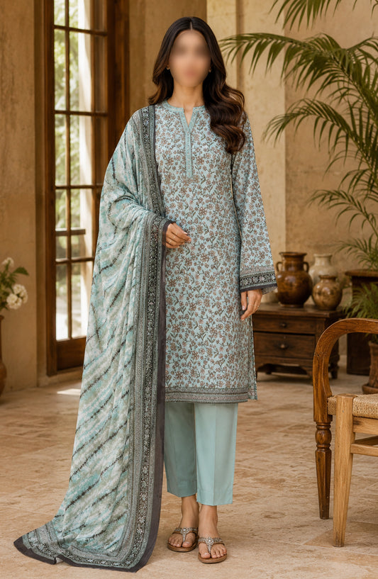 Bin Saeed Printed Lawn Unstitched 3 Piece Suit - PRD-36 - BS26VLP - Green - Summer Collection