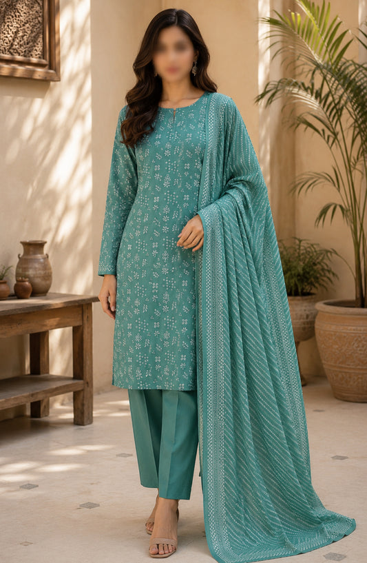 Bin Saeed Printed Lawn Unstitched 3 Piece Suit - PRD-27 - BS26VLP - Sea Green - Summer Collection