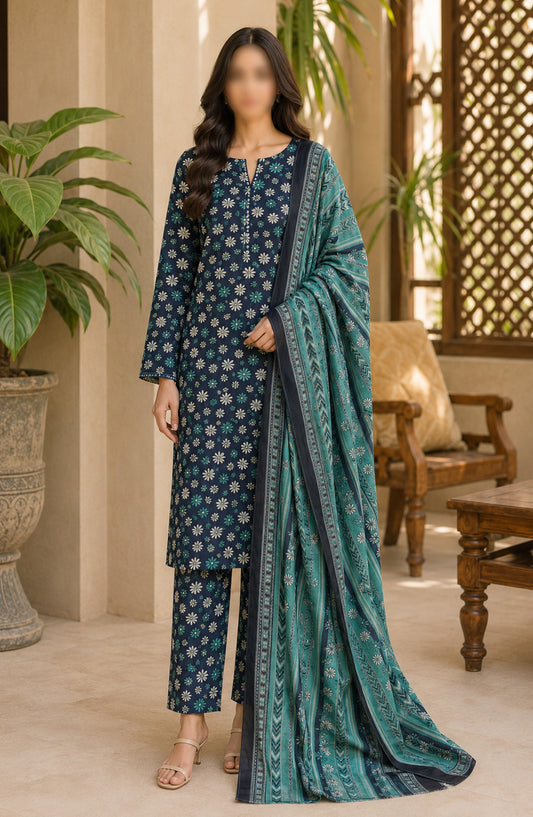 Bin Saeed Printed Lawn Unstitched 3 Piece Suit - PRD-19 - BS26VLP - Blue - Summer Collection