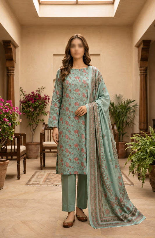 Bin Saeed Printed Lawn Unstitched 3 Piece Suit - PRD-15 - BS26VLP - Ferozi - Summer Collection