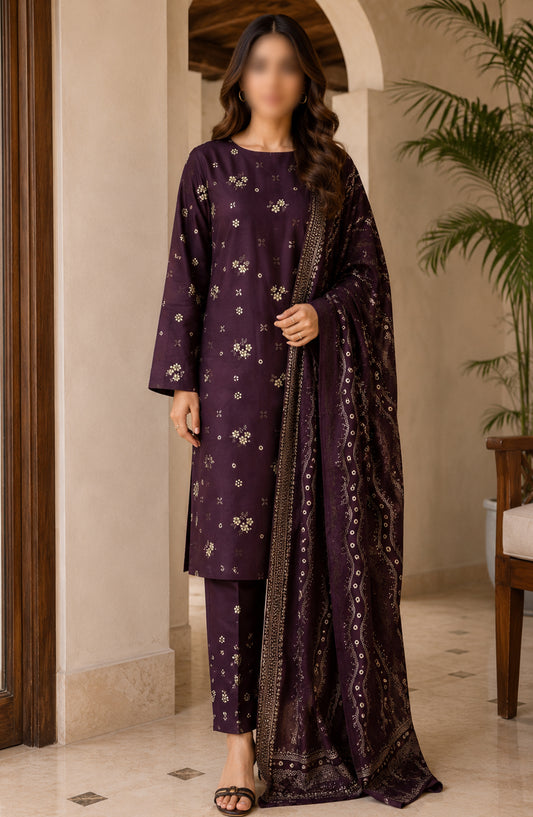 Bin Saeed Printed Lawn Unstitched 3 Piece Suit - PRD-14 - BS26VLP - Purple - Summer Collection
