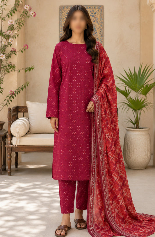 Bin Saeed Printed Lawn Unstitched 3 Piece Suit - PRD-13 - BS26VLP - Pink - Summer Collection