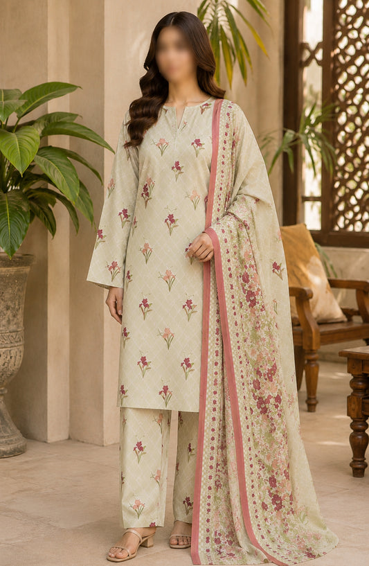 Bin Saeed Printed Lawn Unstitched 3 Piece Suit - PRD-12 - BS26VLP - Fawn - Summer Collection