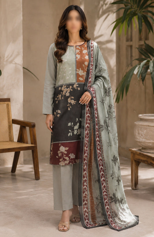 Bin Saeed Printed Lawn Unstitched 3 Piece Suit - PRD-04 - BS26VLP - Grey - Summer Collection