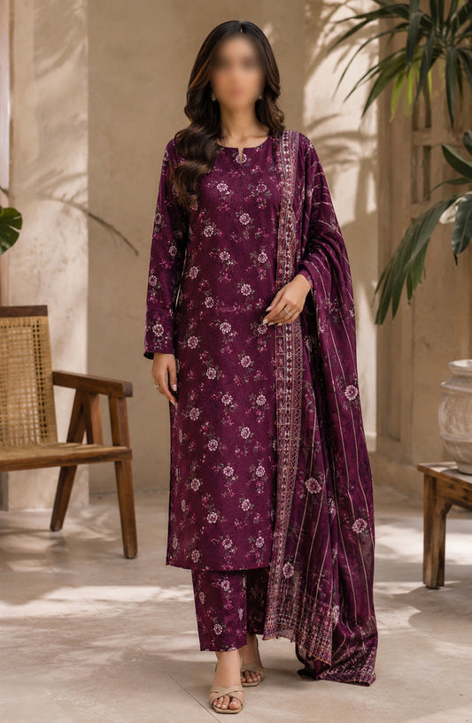 Bin Saeed Printed Lawn Unstitched 3 Piece Suit - PRD-02 - BS26VLP - Purple - Summer Collection
