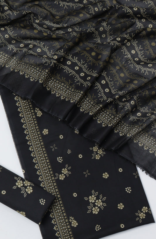 Bin Saeed Printed Lawn Unstitched 3 Piece Suit - D-17 - BS26PTL - Black - Summer Collection