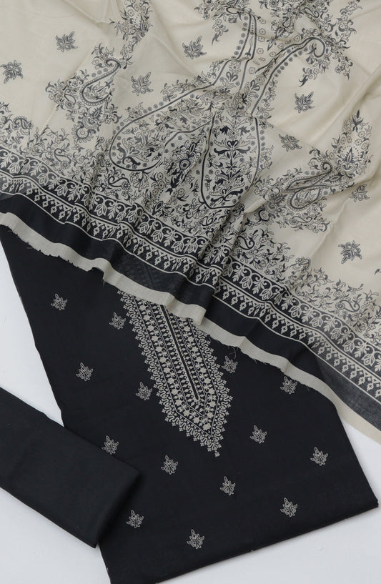 Bin Saeed Printed Lawn Unstitched 3 Piece Suit - D-14 - BS26PTL - Black - Summer Collection