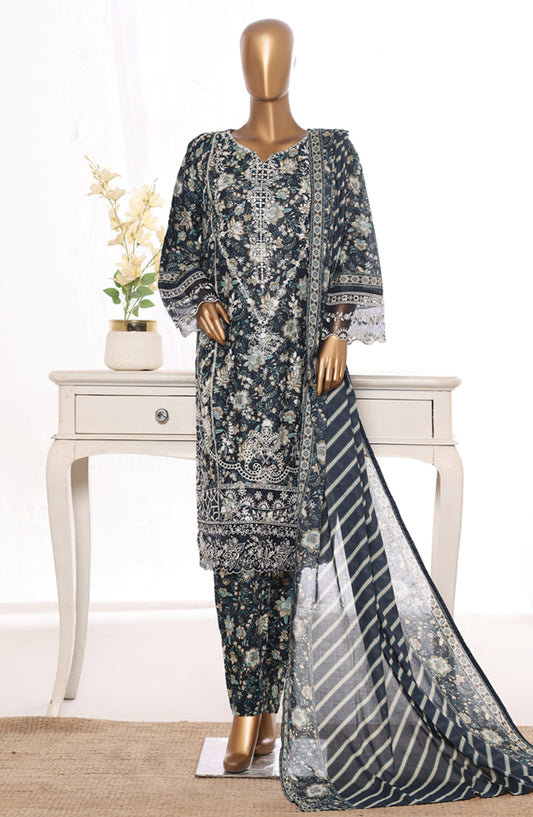 Bin Saeed Embroidered Lawn Stitched 3 Piece Suit - Design-19 - BS26BRD - Green - Summer Collection