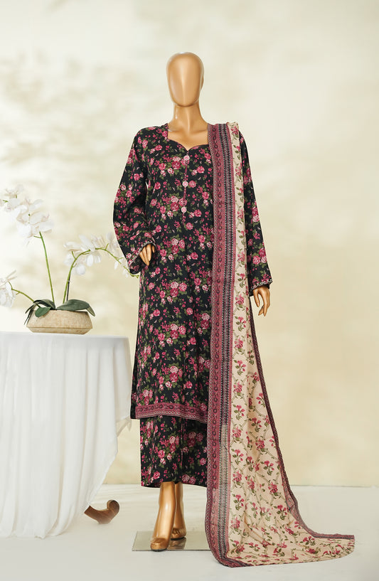 Bin Saeed Exclusive Printed Lawn Stitched 3 Piece Suit - D-09 - BS26STE - Black - Summer Collection