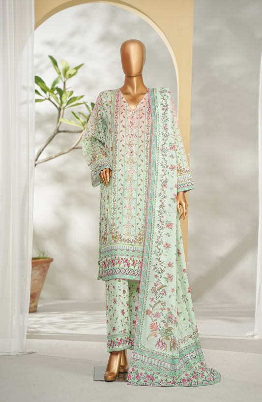 Bin Saeed Printed Lawn Stitched 3 Piece Suit - Design-17 - BS26RT - Green - Summer Collection