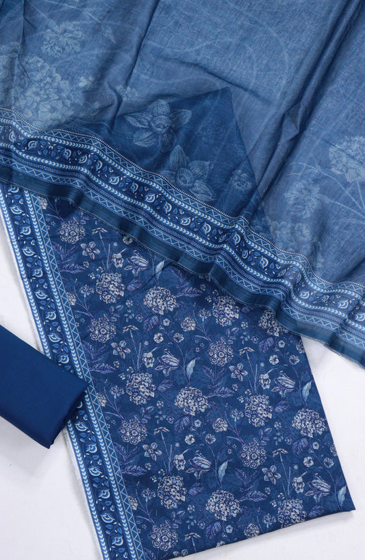 Bin Saeed Printed Lawn Unstitched 3 Piece Suit - D-09 - BS26PR - Blue - Summer Collection