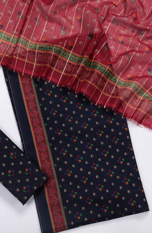 Bin Saeed Printed Lawn Unstitched 3 Piece Suit - Design-08 - BS26PR - Black - Summer Collection