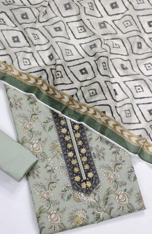 Bin Saeed Printed Lawn Unstitched 3 Piece Suit - D-07 - BS26PR - Green - Summer Collection