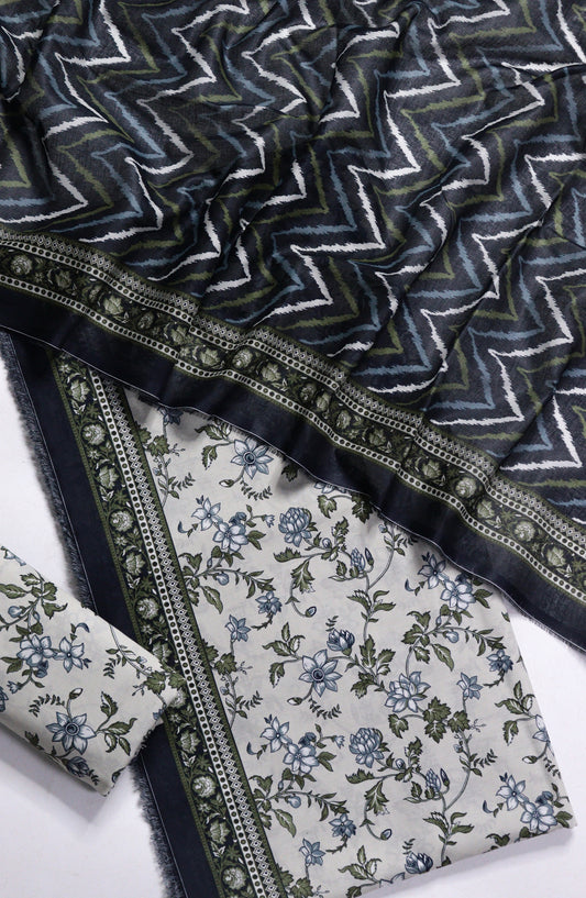 Bin Saeed Printed Lawn Unstitched 3 Piece Suit - Design-17 - BS26PR - Black - Summer Collection