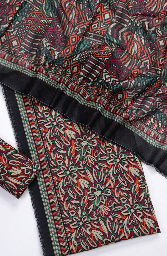 Bin Saeed Printed Lawn Unstitched 3 Piece Suit - D-06 - BS26PR - Brown - Summer Collection