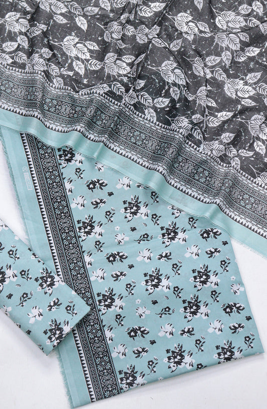 Bin Saeed Printed Lawn Unstitched 3 Piece Suit - Design-01 - BS26PR - Blue - Summer Collection