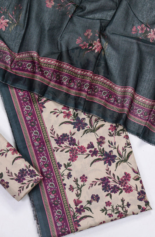 Bin Saeed Printed Lawn Unstitched 3 Piece Suit - Design-17 - BS26PR - Pink - Summer Collection