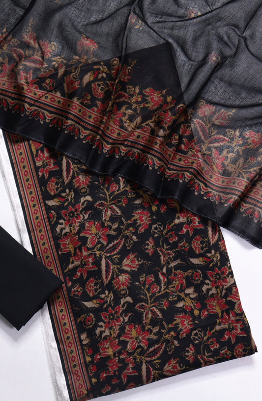 Bin Saeed Printed Lawn Unstitched 3 Piece Suit - Design-03 - BS26PR - Black - Summer Collection