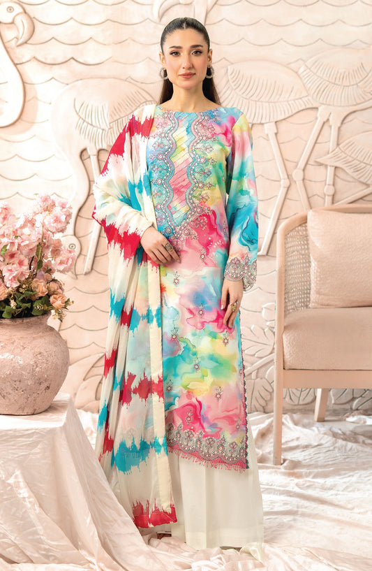 Blossom by Sanam Saeed Embroidered Lawn Unstitched 3 Piece Suit - D-07 - AK26BLM - Multi - Summer Collection