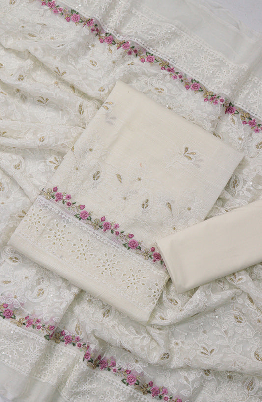 Breezea by Amna Khadija Embroidered Lawn Unstitched 3 Piece Suit - Design-04 - AM25BRZE - Fawn - Luxury Collection