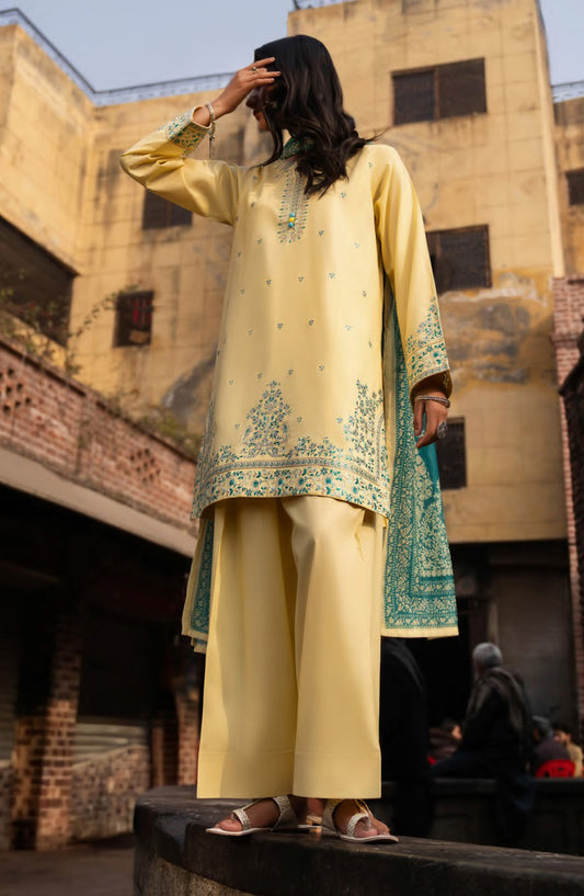 Casual Lite Bazaar Pret Hit Codes Embroidered Stitched 3 Piece Suit - D-05 - CL26HTC - Yellow - Festive Collection
