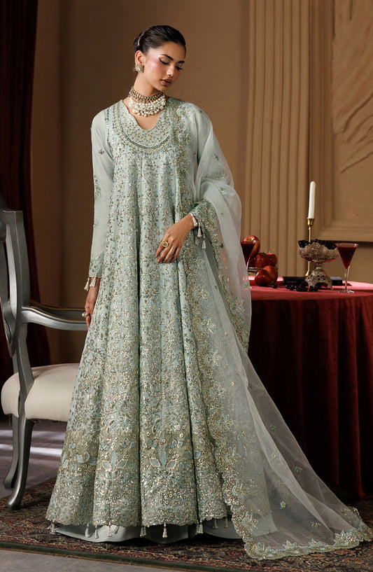 Celeste by Emaan Adeel Embroidered Organza Unstitched 3 Piece Suit - 09 Halo - ED26CLS - Mint - Festive Collection