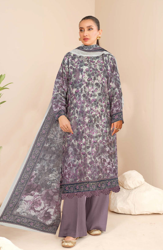 Class by Johra Printed Lawn Unstitched 3 Piece Suit - JH-1153 - JH25CLAS - Grey - Casual Collection