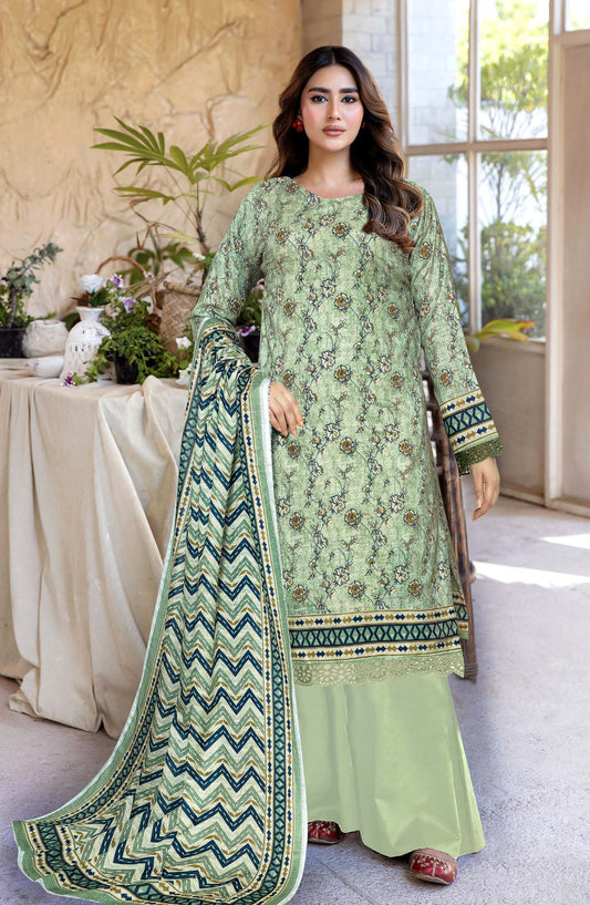 Class by Johra Printed Lawn Unstitched 3 Piece Suit - JH-1147 - JH25CLAS - Green - Casual Collection