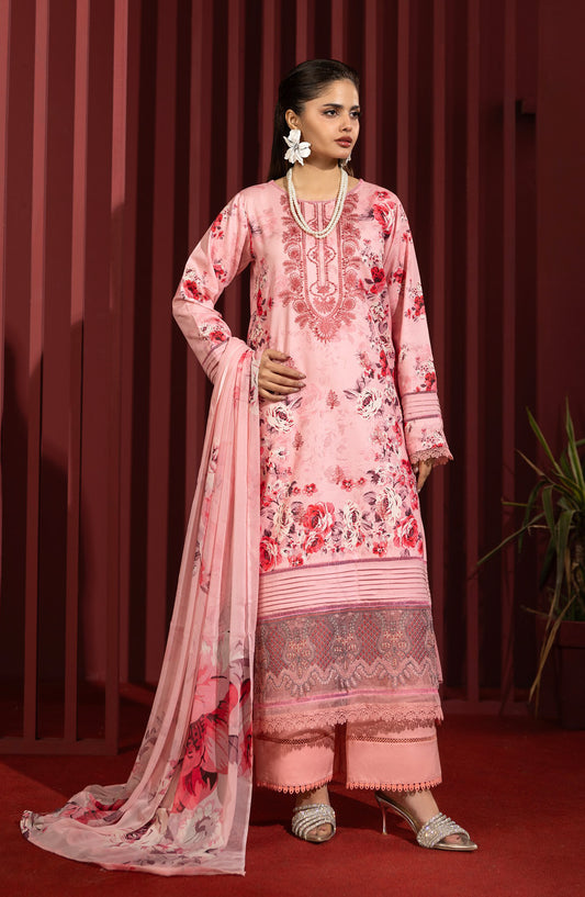 Coco by Panache Embroidered Lawn Unstitched 3 Piece Suit - D-07 - PN26C - Pink - Summer Collection