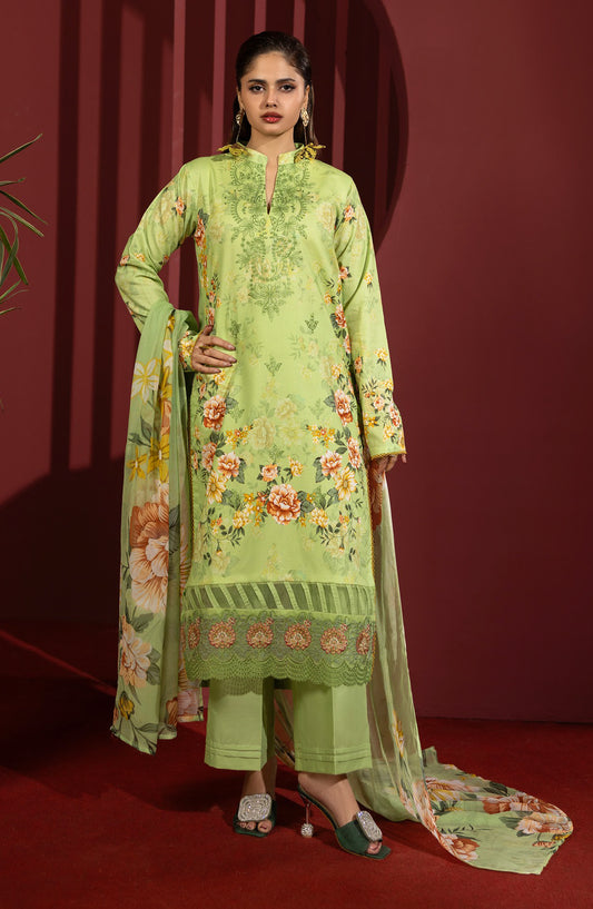 Coco by Panache Embroidered Lawn Unstitched 3 Piece Suit - D-05 - PN26C - Green - Summer Collection