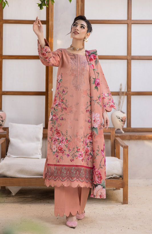 Coco by Panache Embroidered Lawn Unstitched 3 Piece Suit - D-09 - PN26CTW - Peach - Summer Collection