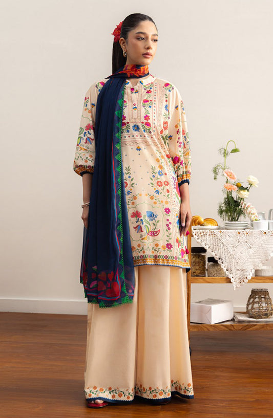 Coco by Zara Shahjahan Printed Lawn Unstitched 3 Piece Suit - 7A - ZS26PRTS - Fawn - Summer Collection
